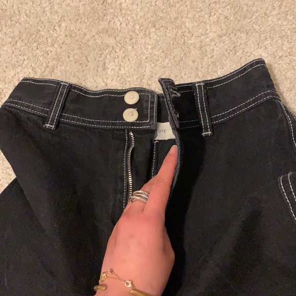 SHANIA MOTE CROPPED WIDE LEG BLACK UTILITY PANTS - Picture 3 of 8